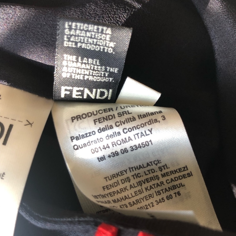 Fendi Pencil Skirt 38/6 Black Red Geometric Panels Designer Italy Midi Silk - Picture 5 of 13